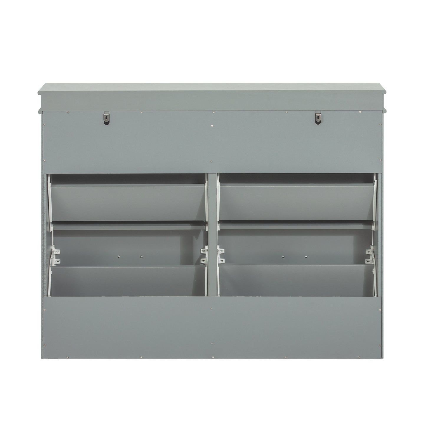 Schoenenkast – Schoenenrek – Schoenopberger – Schoenenmeubel – Schoenendoos – Compact 4-Deurs Ontwerp – MDF Grijs Metalen Handgrepen