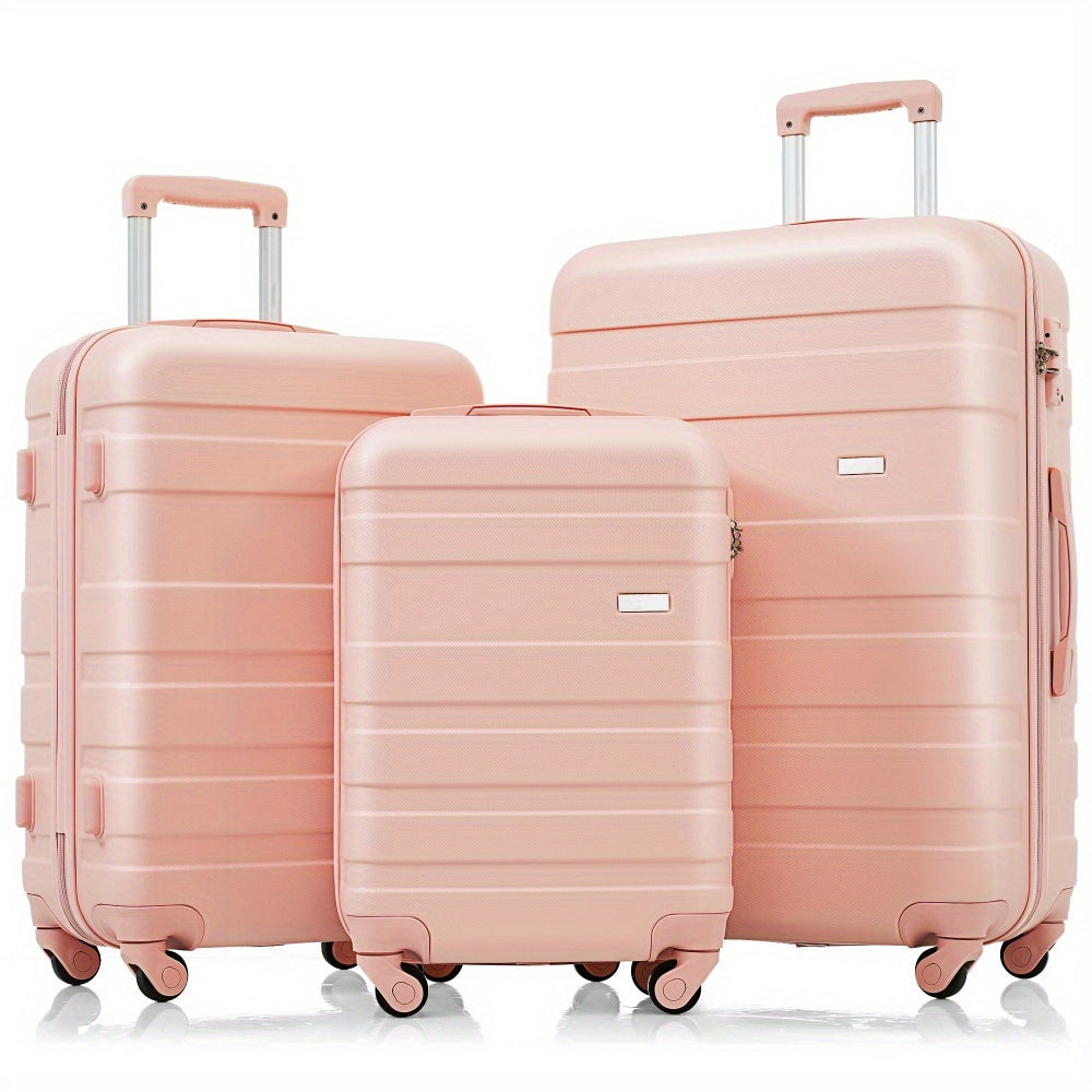 Kofferset – Reiskoffer – Trolley – Bagage – Handbagage – ABS Harde Shell – 3-Delig M-L-XL – 4 Zwenkwielen – Combinatieslot – Lichtgewicht