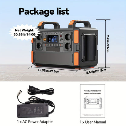 Portable Power Station – Draagbare Stroomgenerator – Mobiele Accu – Noodstroom – Powerbank – 1041.6Wh Capaciteit – 1000W Continu vermogen