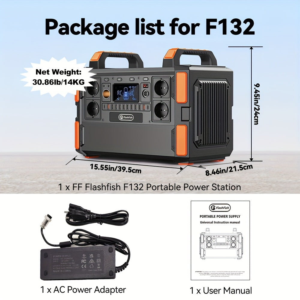 Zonnegenerator – Draagbare Generator – Powerstation – Noodstroom – Camping Energiecentrale – 1041,6Wh LiFePO4 Batterij – 2000W Piekkracht – Pure Sinusgolf met 19 Poorten – 3 Oplaadmethoden – BMS Veiligheidssystemen