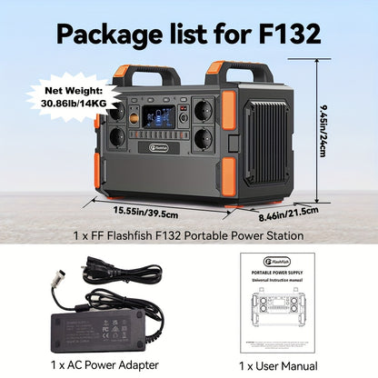 Zonnegenerator – Draagbare Generator – Powerstation – Noodstroom – Camping Energiecentrale – 1041,6Wh LiFePO4 Batterij – 2000W Piekkracht – Pure Sinusgolf met 19 Poorten – 3 Oplaadmethoden – BMS Veiligheidssystemen