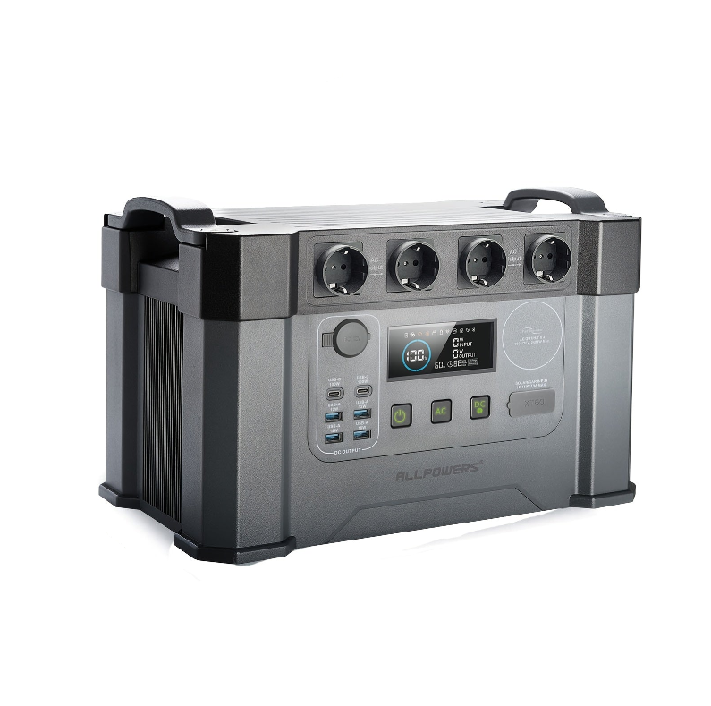 Powerstation – Solar Generator – Noodstroomvoorziening – Draagbare Accu – Outdoorset Stroomvoorziening – 1451Wh Capaciteit – 2400W Continu Vermogen