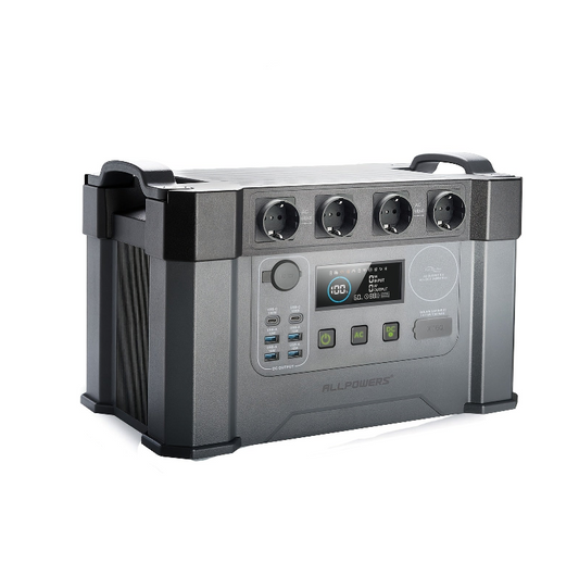 Powerstation – Solar Generator – Noodstroomvoorziening – Draagbare Accu – Outdoorset Stroomvoorziening – 1451Wh Capaciteit – 2400W Continu Vermogen
