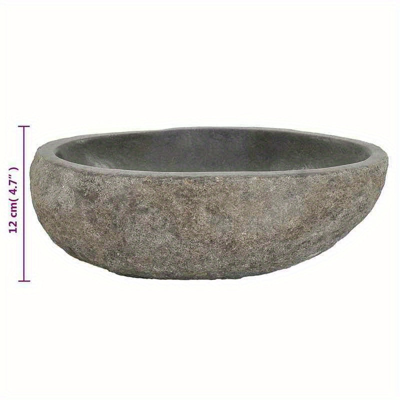Oval River Stone Wastafel – Natuursteen Wasbak – Badkamer Fontein – Bovenop Wastafel – Steen Kom – 29-38x24-31 cm – Gemengde Kleur – Geen Hout – Makkelijk Schoon Te Maken