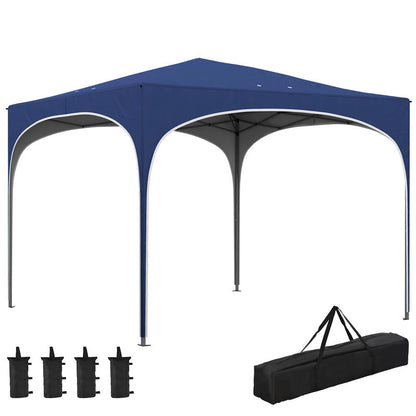 Partytent – Tent – Luifel – Overkapping – Prieel – Verstelbare Hoogte – Stevig Metalen Frame – 2,95x2,95x2,55m – Weerbestendig Met Draagtas