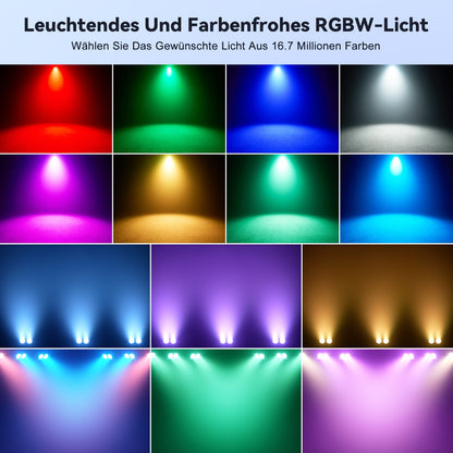 4 Stuks Mini RGBW COB LED Par Lights – LED Spotlights – Party Verlichting – DJ Verlichting – Feestverlichting – 150W Krachtige Lichtbron – DMX & Geluidsgestuurde Effecten