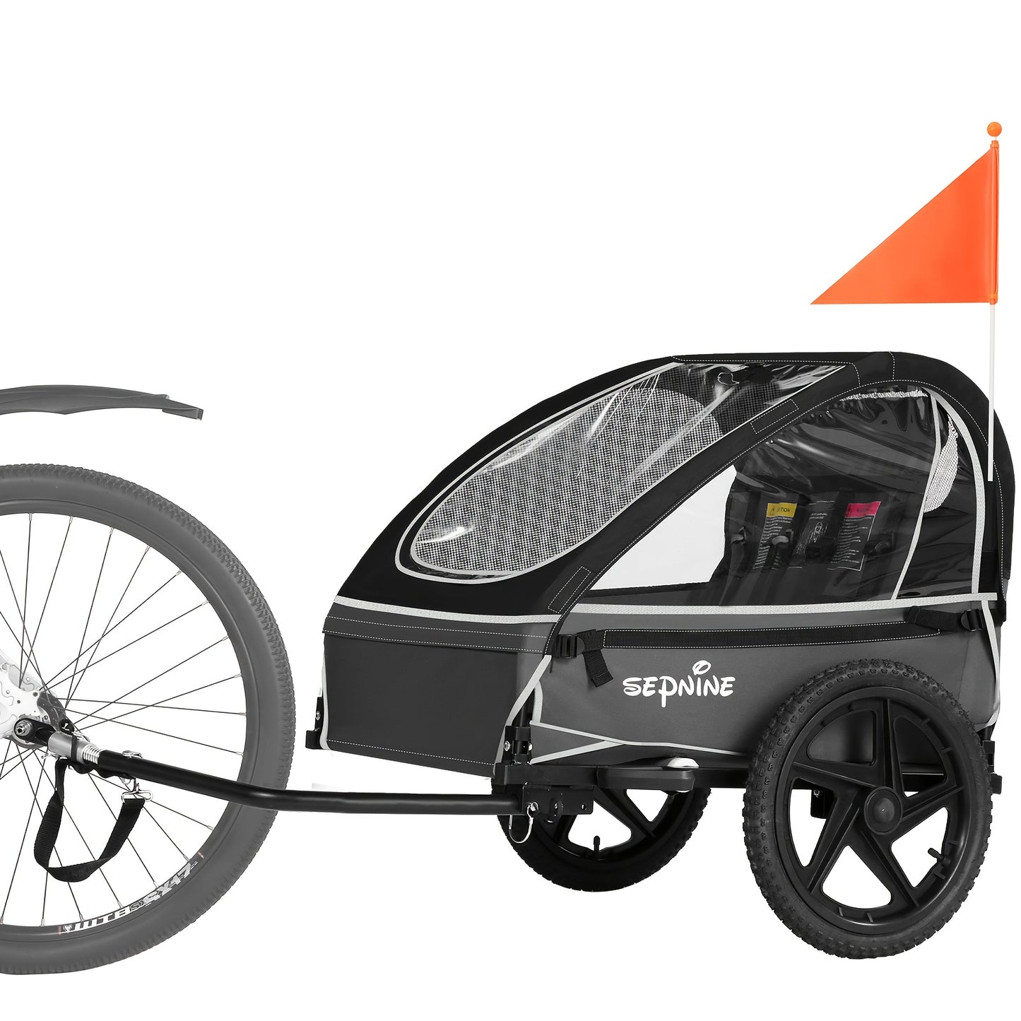 Fietskar – Fietsaanhanger – Kinderwagen – Buggy – Wandelwagen – Twee-Zits – Opblaasbare Wielen – Opvouwbaar – Max 40 Kg
