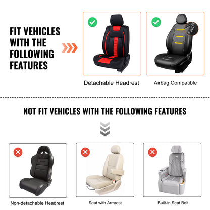 Autostoelhoes – Stoelhoes – Stoelhoezenset – Autostoelbeschermer – Autostoelhoes – Universeel Voorstoelen – Kunstleer – Airbagcompatibel – Volledig Omsloten Design