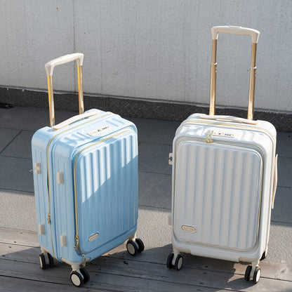 Handbagagekoffer – Cabin Koffer – Trolley – Reiskoffer – Spinner Koffer – 20 Inch Creamy White – Uitbreidbaar met 25% Extra Ruimte – Hard PC Schild & Stil 360° Spinnerwielen