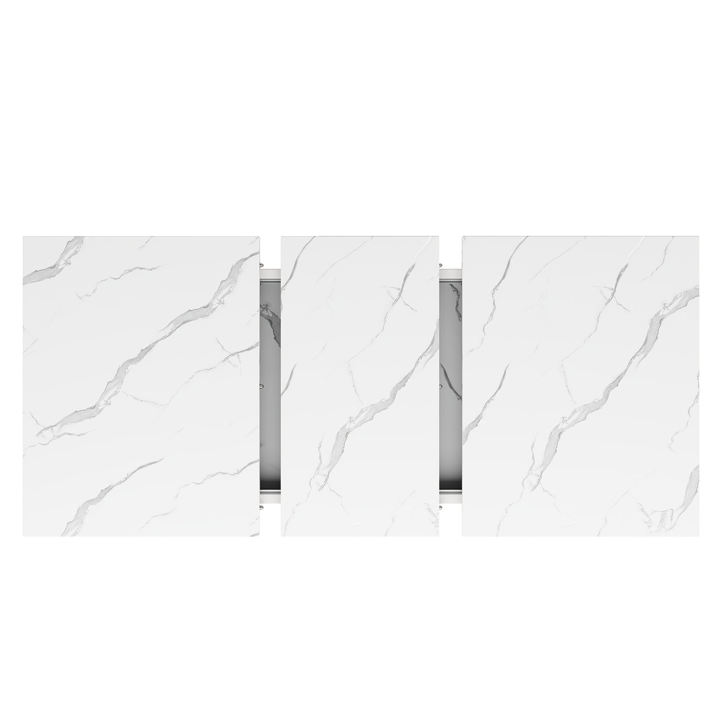 Extendable Dining Table - Heavy-Duty Metal Construction, Space-Saving Extendable design (118-157cm/4'-6"), Modern Kitchen & Living Room Table with Crossed Legs, Easy Assembly for Home, Office, Events - White, Event Furniture,