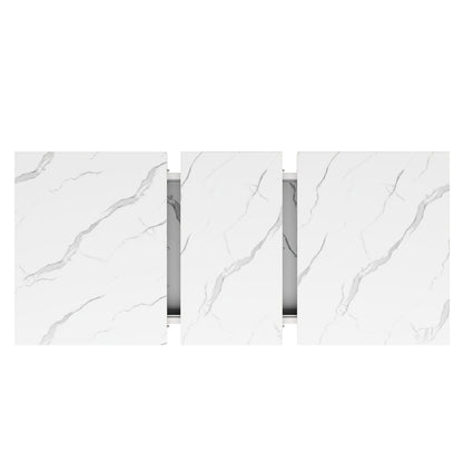 Extendable Dining Table - Heavy-Duty Metal Construction, Space-Saving Extendable design (118-157cm/4'-6"), Modern Kitchen & Living Room Table with Crossed Legs, Easy Assembly for Home, Office, Events - White, Event Furniture,