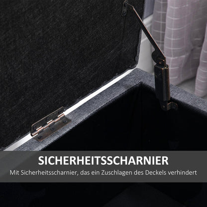 Schoenenbank – Schoenenkast – Schoenopberger – Schoenrek – Bankje – Met Opbergruimte – Gestoffeerde Zitting – Compact 100x40x44 cm – Donkergrijs Design