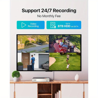 1080p Beveiligingssysteem – CCTV Camera Set – Surveillance Camera’s – Video Bewaking – HD Veiligheidscamera – 4 Camera’s 1920TVL – H.265+ Opname – Remote Access