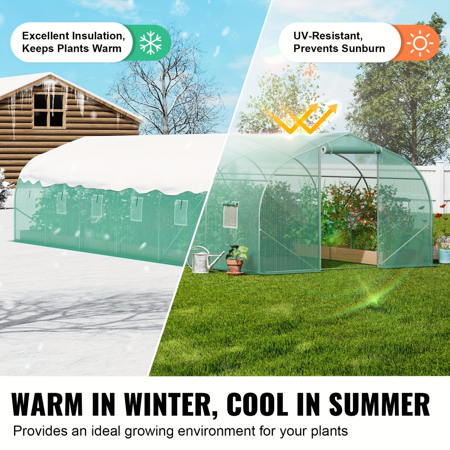 Walk-in Kweekkas – Tuinkas – Serre – Groentekas – Kas Tunnel – Grote Afmetingen 900x300x201 cm – Gegalvaniseerd Stalen Frame & Weerbestendige PE Cover