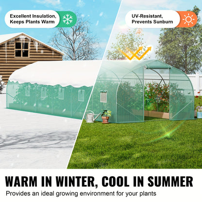 Kweekkas – Broeikas – Tuinkas – Serre – Foliekas – Walk-in Tunnel – Gegalvaniseerd Stalen Frame – Transparante UV-bestendige PE Cover – Groot Formaat 900x300x201 cm