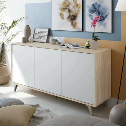 Dabello Sideboard, Kitchen Buffet, Design Living Room Cabinet, Modern 3-Door Sideboard with Shelves, 154x40x75 cm, Available in 6 Colors