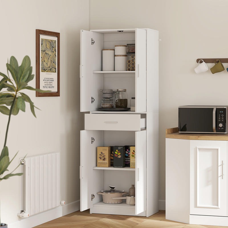 3-Laagse Keukenkast – Keukenkast Open – Buffetkast – Opbergkast Keuken – Keukenkast Zonder Deuren – Verstelbare Planken – Robuuste MDF & Spaanplaat