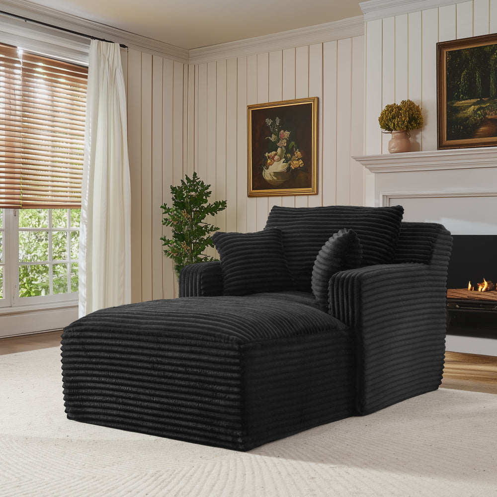 Bankbed – Slaapbank – Chaise Longue – Sofa Bed – Logeerbed – Corduroy Bekleding – Verstelbare Rugleuning – Direct Gebruiksklaar