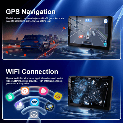 Multimedia Autoradio – Car Audio Systeem – Inbouw Radio – Auto Entertainment – Android Headunit – 9 Inch Touchscreen – Draadloze CarPlay & GPS Navigatie – Inclusief Camera & Microfoon