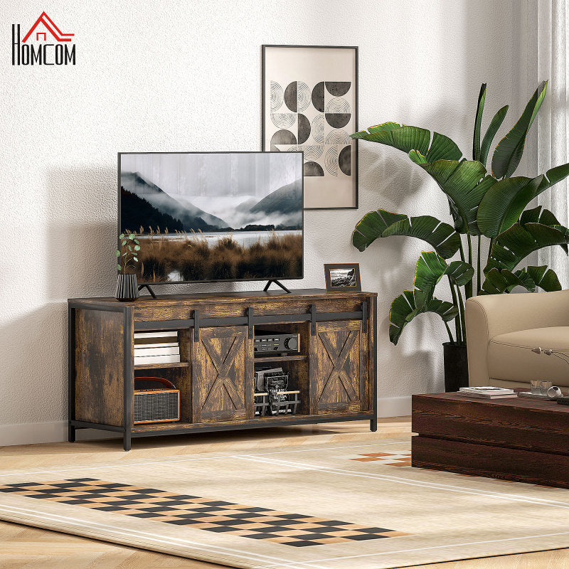 Tv-meubel – Tv-stand – Tv-kast – Tv-meubelkast – Lowboard – Modern Bruin – Geschikt voor tot 60 inch – Kabelmanagement en ruime opbergruimte