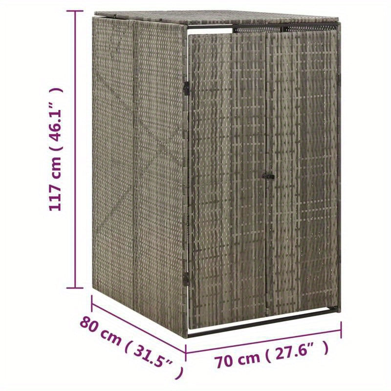 Afvalbak – Prullenbak – Vuilnisbak – Afvalcontainer – Afvalemmer – Groen – Polyrattan – Duurzaam & Lekvrij – 70x80x117 cm – Voor Thuis en Kantoor
