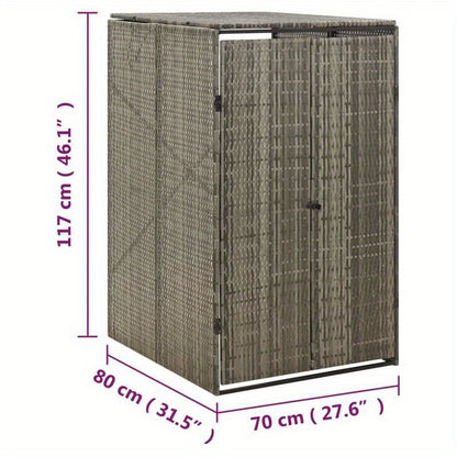 Afvalbak – Prullenbak – Vuilnisbak – Afvalcontainer – Afvalemmer – Groen – Polyrattan – Duurzaam & Lekvrij – 70x80x117 cm – Voor Thuis en Kantoor