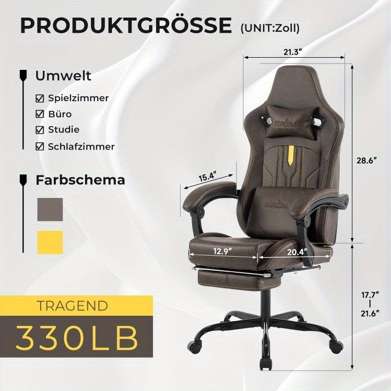 Gamingstoel – Gamestoel – Gaming Chair – Game Stoel – Computerkantoorstoel – Ergonomische Rugleuning – Duurzaam PVC – Max. 150 kg Belastbaar