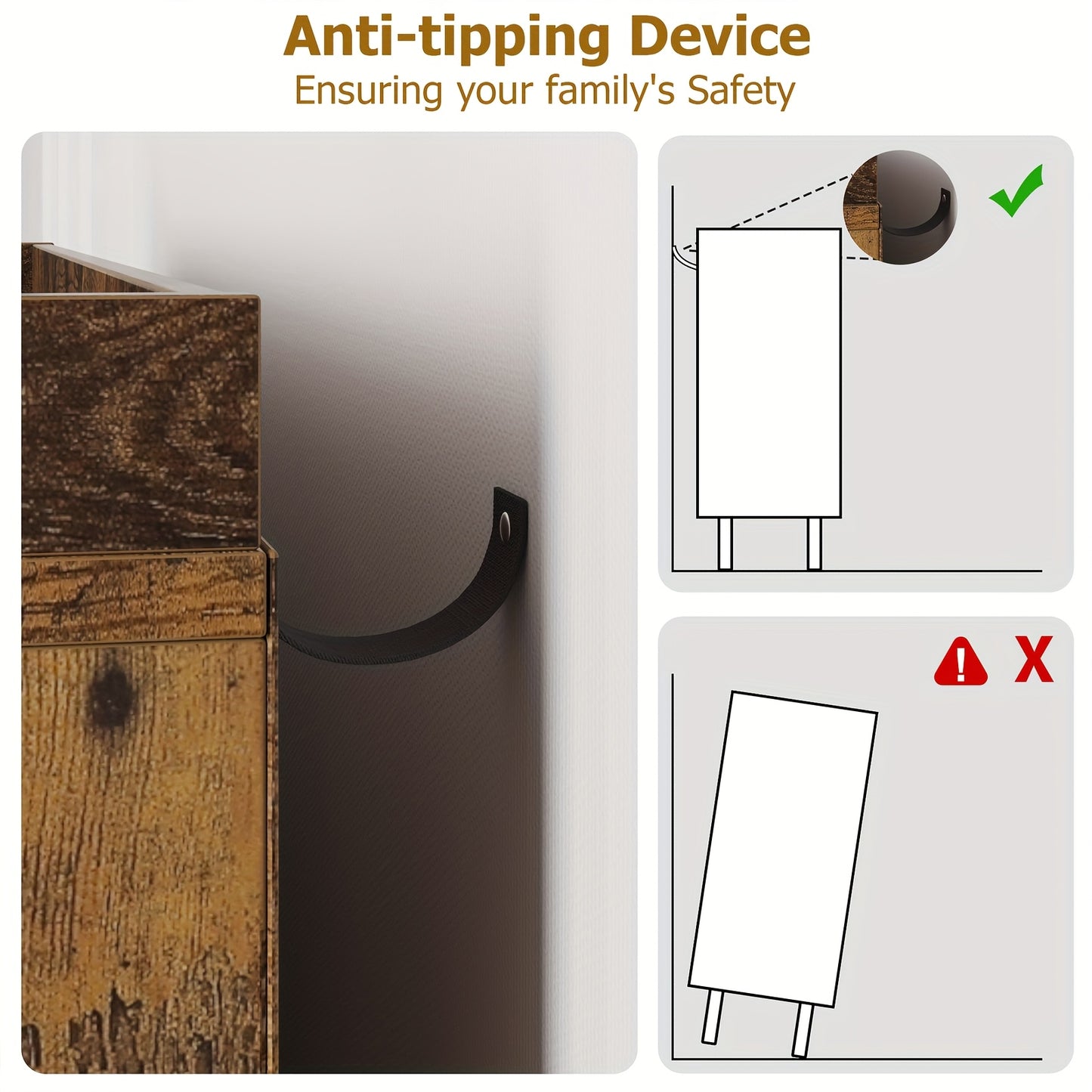 Schoenenkast – Schoenenrek – Schoenenopberger – Schoenmeubel – Schoenenkast Vrijstaand – 3 Kantelvakken – Geen Montage – Stevig Houten Frame