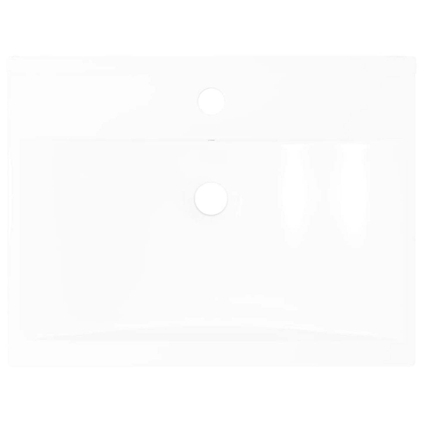 Wastafel – Waskom – Wasbak – Fontein – Opzetwastafel – Keramiek – 60x46 cm – Met Kraangat – Wit