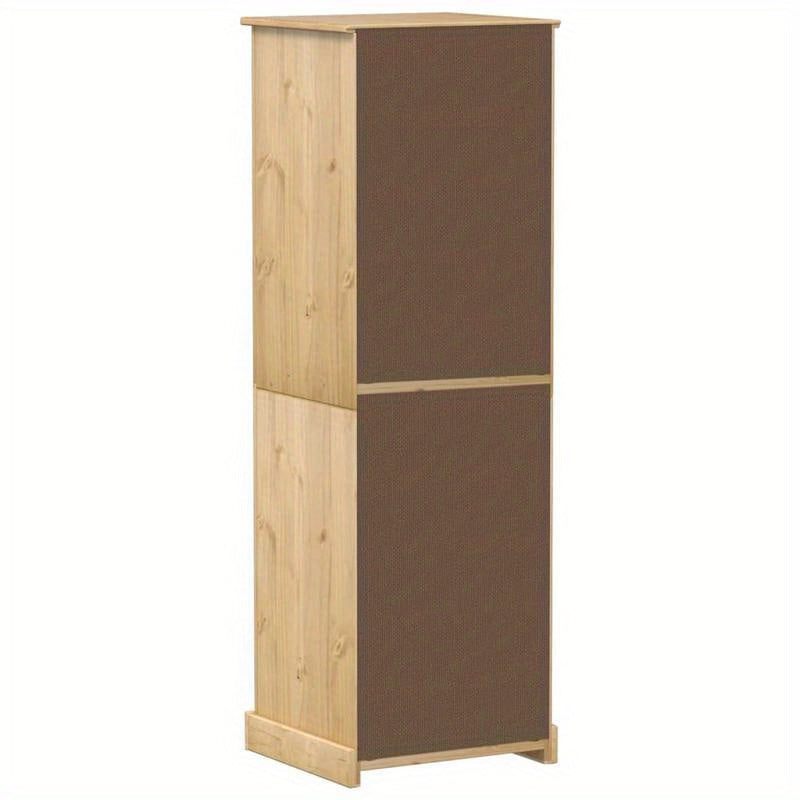 Kledingkast – Garderobekast – Opbergkast – Linnenkast – Kast Bruin – Massief Dennenhout – Compact 55x50x170 cm – Vrijstaand Met Lade & Legplanken