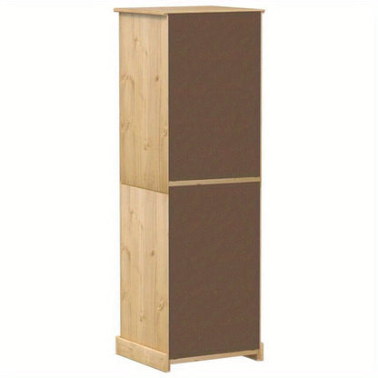 Kledingkast – Garderobekast – Opbergkast – Linnenkast – Kast Bruin – Massief Dennenhout – Compact 55x50x170 cm – Vrijstaand Met Lade & Legplanken