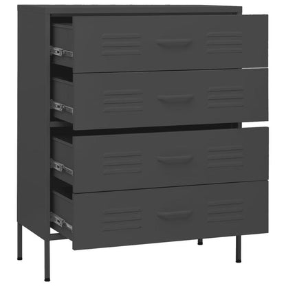 Industriële Opbergkast – Opbergmeubel – Kasten – Opbergbox – Organizer – Antraciet – Modern Minimalistisch Design – Stevige Houten Constructie – Met Lade, Planken en Slot