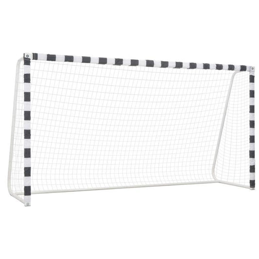 Voetbaldoel – Voetbalgoal – Doelnet – Soccergoal – Trainingsdoel – Metaal – 300 x 160 x 90 cm – Zwart-wit ontwerp