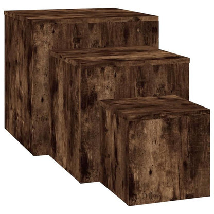 Side tables 3pcs. Smoking oak wood material Practical and sturdy, Bedroom Storage, Small Space Solution, Sleek Furniture, Stylish Decor, Quality Craftsmanship, Durable Material, Multipurpose Tables, Furniture Shoppers, Apartm