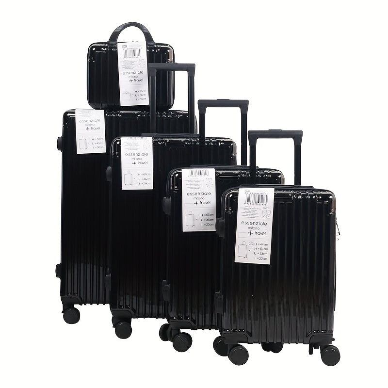 Kofferset – Reiskoffers – Trolleys – Handbagage – Bagageset – Lichtgewicht – Slijtvast PVC Kunstleer – 5-delig – 12” t/m 28” – Stilrollende Spinnerwielen – Combinatieslot – Ruime Compartimenten