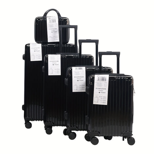 Kofferset – Reiskoffers – Trolleys – Handbagage – Bagageset – Lichtgewicht – Slijtvast PVC Kunstleer – 5-delig – 12” t/m 28” – Stilrollende Spinnerwielen – Combinatieslot – Ruime Compartimenten