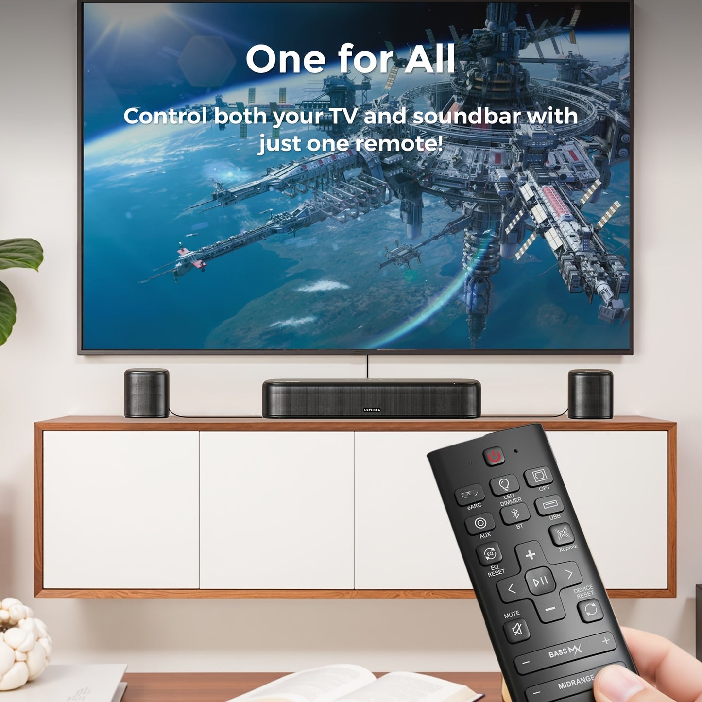 7.1 Kanaals Surround Sound Set – Home Theater Systeem – Soundbar – Dolby Atmos Speaker – Draadloos Surround Systeem – Draadloze Speakers – HD-eARC Aansluiting – App Bediening