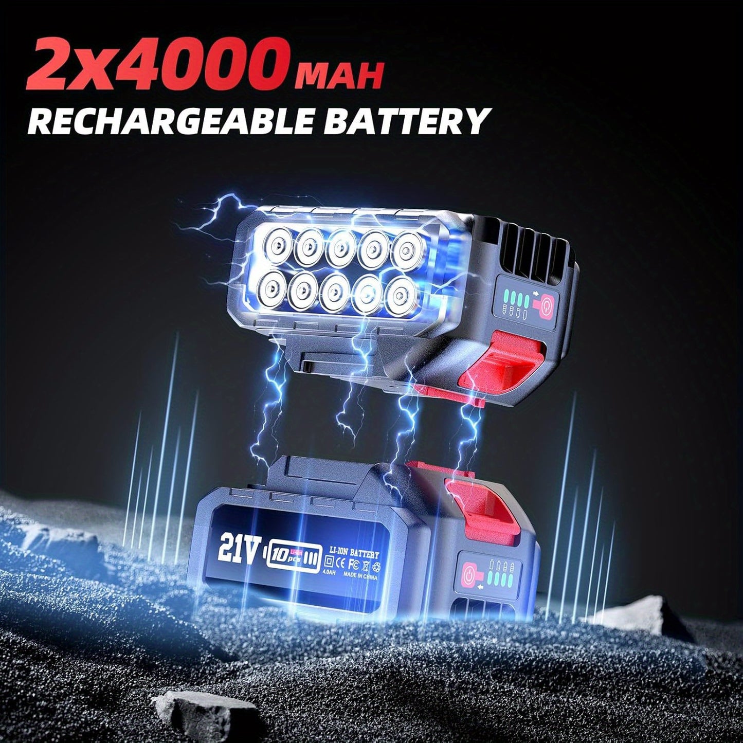Slagmoersleutel – Draadloze Slagmoersleutel – Accu Slagmoersleutel – Elektrische Moersleutel – 1000 Nm Koppel – 8000mAh Accu