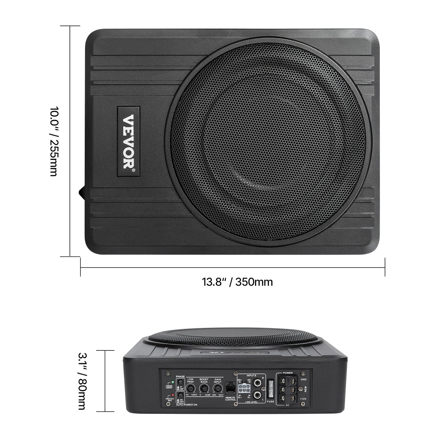 Subwoofer – Autosubwoofer – Actieve Subwoofer – Underseat Subwoofer – Compact Design – 150W RMS Vermogen – Aluminium Behuizing