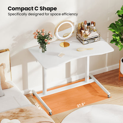 Mobiel Zit-Sta Bureau – Verstelbaar Bureau – Sta Bureau – Laptop Bureau – Mobiel Bureau – Compact Design – Aluminium Metalen Frame – Inklapbaar Met Remmen