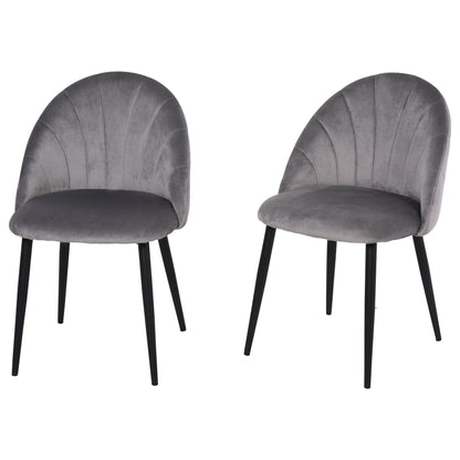 Eetkamerstoelen – Stoelen – Dining Chairs – Keukenstoelen – Velours Stoelen – Grijs Metalen Poten – Comfortabele Velvet Bekleding – Ergonomisch Design