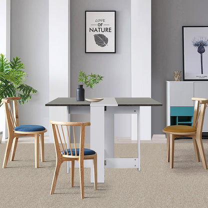 Keukentafel voor 4 Personen – Eettafel – Tafel – Bar-/Ontbijttafel – Keukentafel – Modern Grijs-Wit Design – Stevig Metalen Frame 103x76x73,4 cm