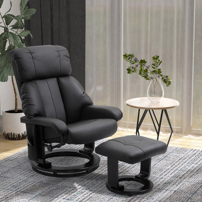 Elektrische Relaxfauteuil – Relaxstoel – Massagestoel – Verstelbare Fauteuil – Luisterstoel – Zwart Kunstleer – Massagefunctie en Elektrische Verstelbare Voetensteun