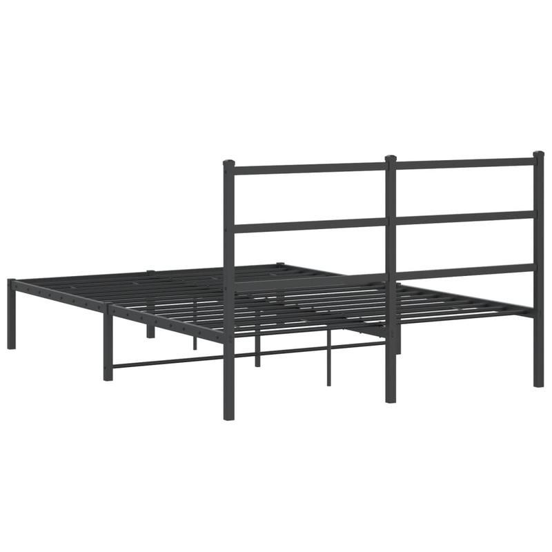 Metalen Bedframe – Stalen Bed Frame – Bedframe Zonder Matras – Metaal Bed Bodem – Zwart Hoofdbord – 135x190 cm – Stevig & Duurzaam