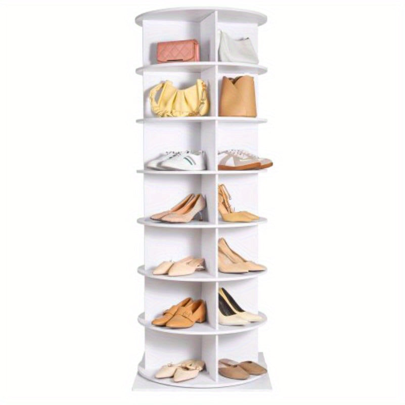 Schoenenrek – Schoenenkast – Schoenenopberger – Schoenentoren – Schoenhouder – 7 Lagen – 360° Draaibaar – Houten Zwart Design