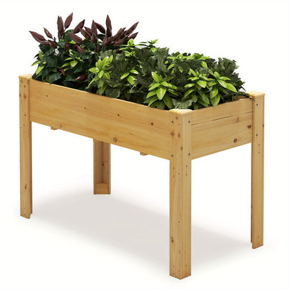 Verhoogde Tuinbak – Kruidentuinbak – Plantenbak – Bloembak – Moestuinbak – Massief Vurenhout – Inclusief Drainage – Ergonomisch Design 47 Inch