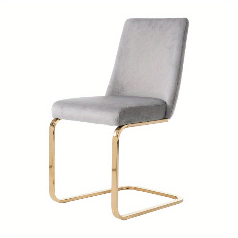 Eetkamerstoel – Stoel – Dining Chair – Lounge Stoel – Woonkamerstoel – 2 Stuks – Luxe Grijs – Diamant Rugdesign – Gouden Metalen Poten – Comfortabel – Modern Design
