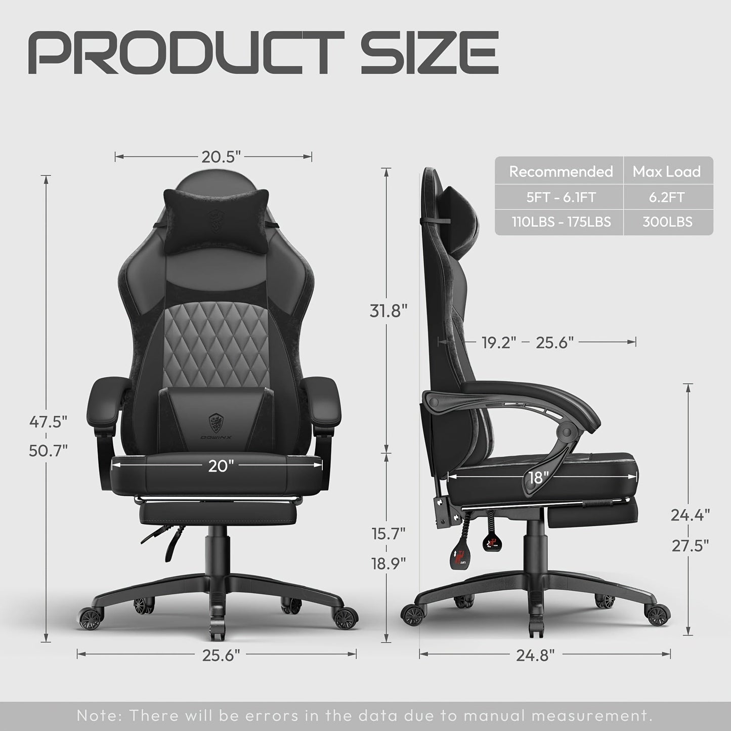 Ergonomische Bureaustoel – Bureaustoel Met Verstelbare Rugleuning – Kantoorstoel – Gamestoel – Werkstoel – Pocketvering Zitting – Verstelbare Voetensteun – Draagkracht 136 kg - QUORE