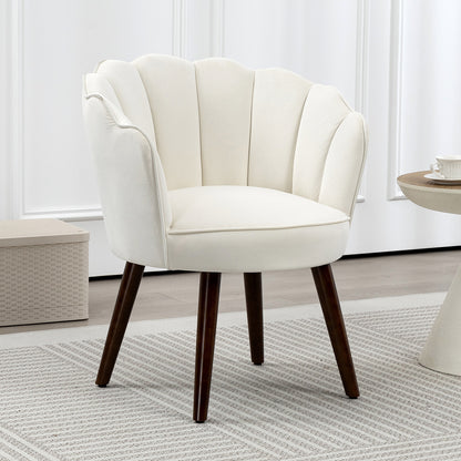 Kuipstoel – Fauteuil – Velvet Stoel – Loungestoel – Designstoel – Velvet-look Bekleding – Houten Hevea Poten – 66x66x78,5 cm – Comfortabel & Stijlvol