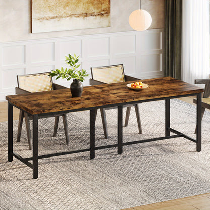 Studietafel – Bureau – Computertafel – Werkplek – Thuiswerkplek – Extra Lang 199,9 cm – Dubbele Werkruimte voor 2 Personen – Hout Zwart en Bruin